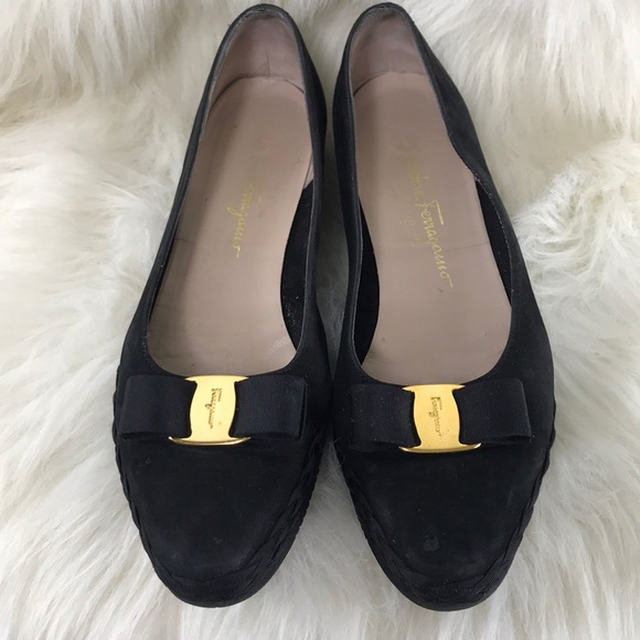 Salvatore Ferragamo Shoes - Ferragamo Black Suede Leather braided flats. 9.5B